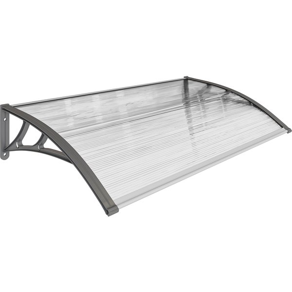 Outsunny Front Door Canopy, Outdoor Awning, Rain Shelter, 110 x 60cm, Grey | Aosom Ireland