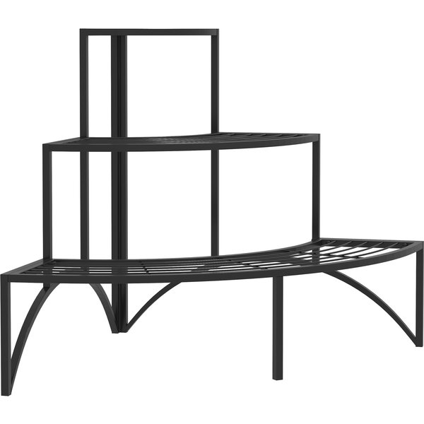 Outsunny 3-Etagen Pflanzenständer, Blumenständer für Innen Außen, Pflanzenregal aus Metall, mehrstöckig Blumenregal, 60 cm hoch Blumentreppe für Wohnzimmer, Garten Balkon Deko, Schwarz Aosom