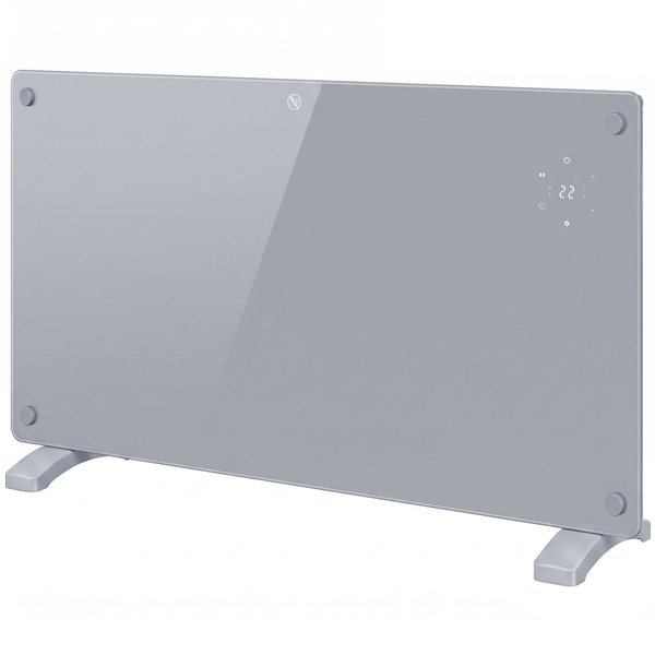 HOMCOM 1500W Smart Panel Heater Wall Mounted & Freestanding, Electric Heater with Weekly Timer, Open Window & Anti-Frost, Grey | Aosom Ireland