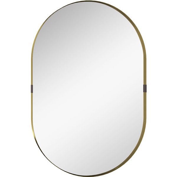 HOMCOM Wall Mirror, Bathroom Mirror with Elevated Aluminium Alloy Frame, 60 x 90 cm, Gold Tone
