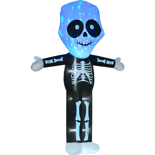 HOMCOM 3m Halloween Inflatable Skeleton Ghost Decoration, LED Lighted for Home Indoor Outdoor Garden Lawn Decoration Party Prop | Aosom Ireland