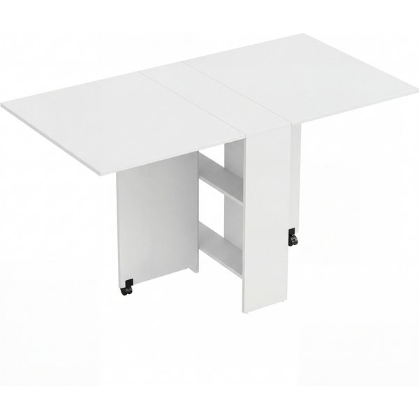 HOMCOM Esstisch Klapptisch Schreibtisch Beistelltisch Tisch Ablagefläche Holz Weiß 80 x 140 x 74 cm Aosom