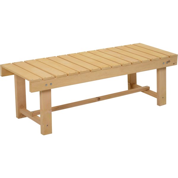 Outsunny 2-seater Outdoor Indoor Garden Wooden Bench Patio Loveseat Fir 110L x 38W cm (3pc)