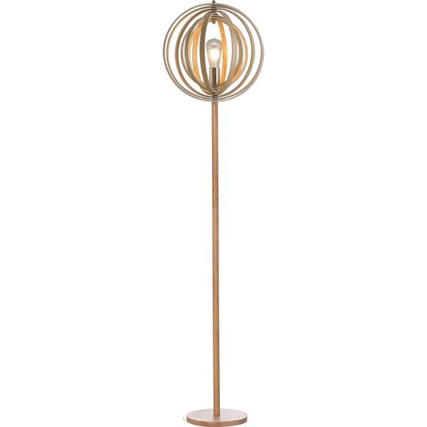 Homcom Lampadaire Sur Pied Circulaire 40 W Max. Abat-Jour Bois Naturel Clair Dim. Ø 38 X 160 Cm-image