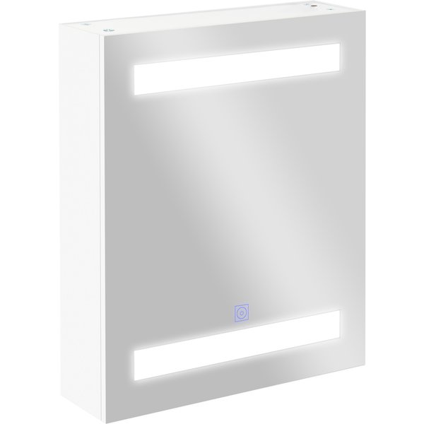 HOMCOM LED Spiegelschrank 9 W Badezimmerschrank Badschrank Badezimmerspiegel mit Touch Schalter Scharnier Soft-Close-Funktion Weiß 50x15x60cm Aosom