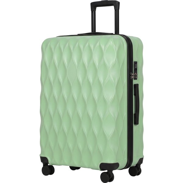 HOMCOM 77cm 98L Suitcase, Lightweight ABS Hard Shell Carry On Luggage with TSA Lock, Spinner Wheels, Telescopic Handle, Green | Aosom Ireland