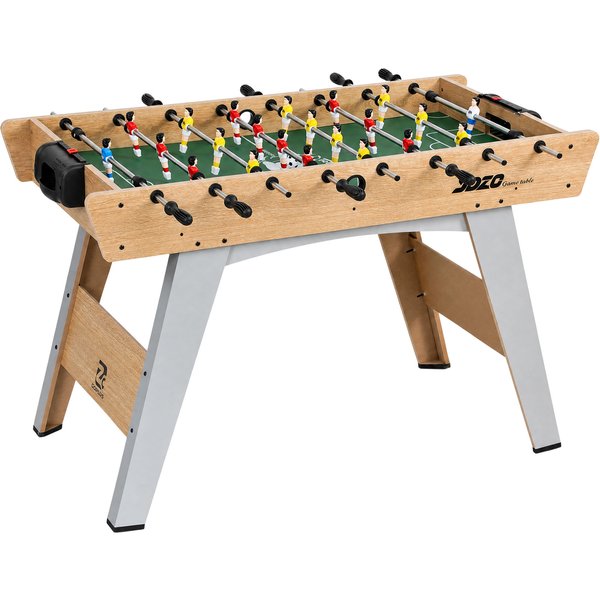 SPORTNOW Tischkicker Kickertisch inkl 22 Kicker 2 Bälle Rutschfest Griffe Punktezähler Schräge Beine, Spieltisch für Kinder & Erwachsene Tischfußball 121x87x77cm Naturholz Aosom
