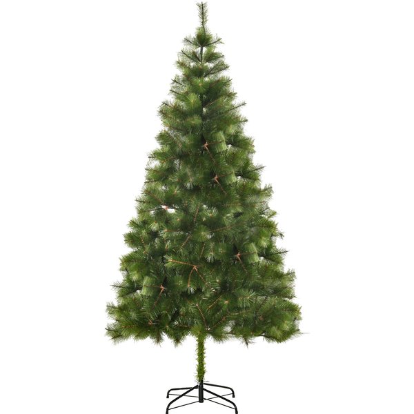 HOMCOM künstlicher Weihnachtsbaum 2,1 m, Tannenbaum, 505 Äste dichte Zweige, einfacher Aufbau, authentischer Christbaum mit Metallständer Aosom