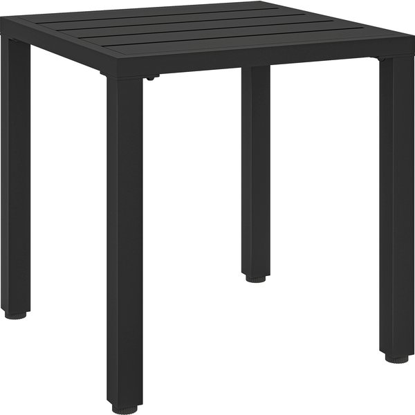 Outsunny Table De Jardin CarréE, Table De Terrasse, Cadre En MéTal, IntéRieur Et ExtéRieur, Pour Balcon, Porche, Patio, Noir-image