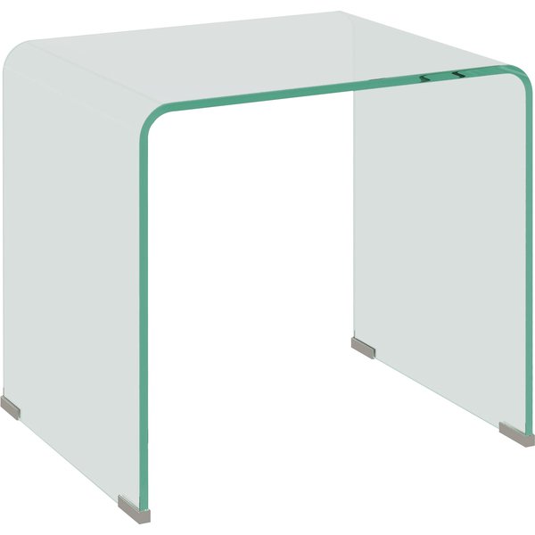 Homcom Table Basse En Verre Trempé Moderne Pour Salon Avec Design Monobloc, 50X40X45 Cm, Transparent-image