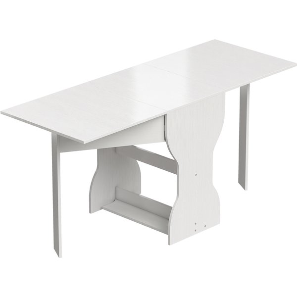 HOMCOM Esstisch Klappbar, Küchentisch mit Stauraum für 2-4 Personen, Klapptisch Esszimmertisch für Kleine Räume, Esszimmer, Küche, 160 x 60 x 75 cm, Weiß Aosom