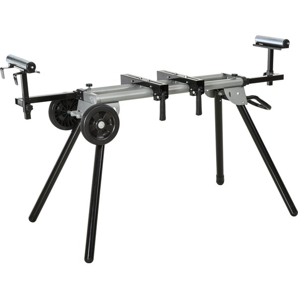 DURHAND Untergestell für Kappsägen Arbeitstisch, Schwarz+Silber, Seitenverlängerung 123,5-245 cm Aosom
