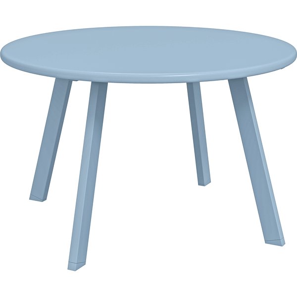 Outsunny Petite Table Basse Ronde, Table D'appoint Avec Patins AntidéRapants, Cadre En MéTal, Pour Jardin, Ø 70 X 42 Cm, Bleu-image