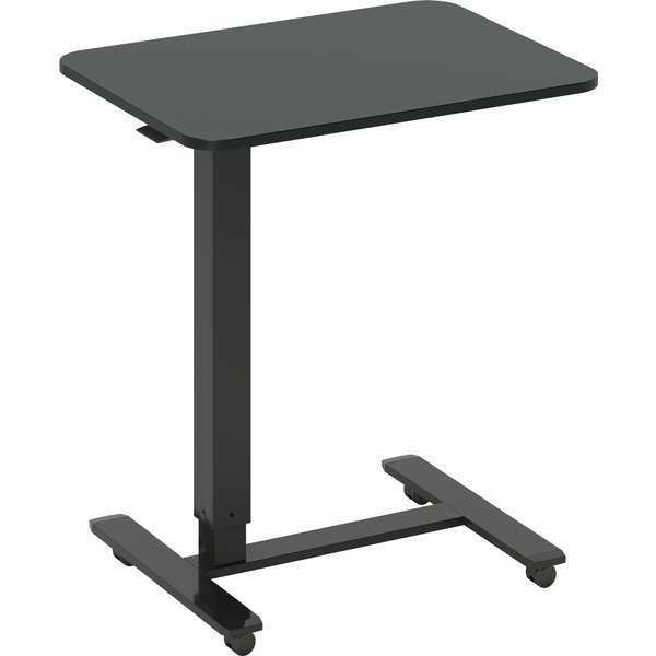 HOMCOM Höhenverstellbar Steh-Sitz C-förmig Schreibtisch Platzsparend Laptoptisch Stehpult Beistelltisch mit Rollen für Arbeitszimmer Wohnzimmer Schwarz Belastbar bis 70 kg 65 x 48 x 70-110 cm Aosom