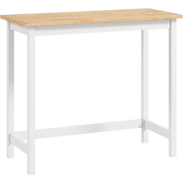 HOMCOM Bartisch Stehtisch mit Holzoptik, Küchentisch aus Massivholz für kleine Räume, Wohnzimmer, Esszimmer, 108 x 48 x 91 cm Eiche Aosom
