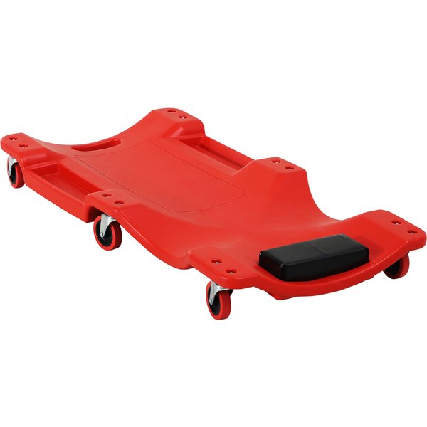 DURHAND KFZ Rollbrett Werkstattliege Montagerollbrett mit 6 Rollen Rot Tragkraft 120 kg für Autoarbeiten & Reparaturen Aosom.de