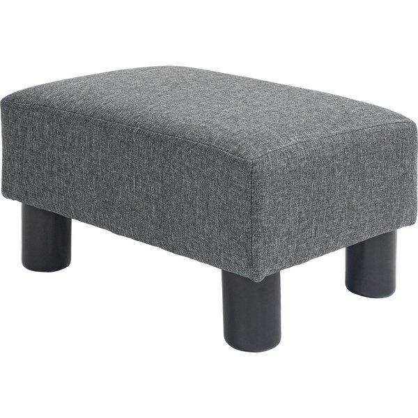 HOMCOM Sitzhocker Hocker mit Leinenoptik Moderner Fußhocker Polsterhocker Ottomane für Schlafzimmer, Wohnzimmer, Dunkelgrau Aosom