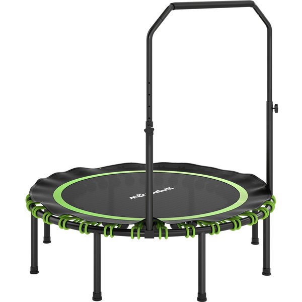 SPORTNOW Fitness Trampolin klappbar Ø122 cm Mini Trampoline mit 5 verstellbaren Handgriffstufen, leise Gummiseil, Trampolin für Erwachsene Trampoline für Indoor Outdoor Jumping Aosom