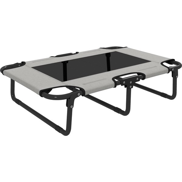 PawHut Erhöhtes Hundebett klappbar Haustierbett, Outdoor Hundeliege mit Netzdesign, Atmungsaktiv, für kleine und mittelgroße Hunde Hellgrau Oxford 75 x 51 x 18 cm Aosom