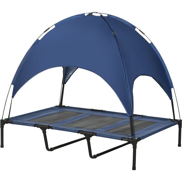 PawHut Haustierbett mit Baldachin erhöhtes Outdoor Hundebett mit UV-Schutz für mittelgroße Hunde Netz-Haustierbett Aosom.de