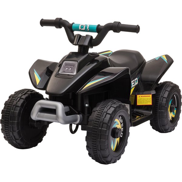 HOMCOM Kinder Quad Elektro 6V Kinderquad mit Vorwärts-, Rückwärtsfunktion Breite Reifen, Elektro-Quad für Kinder 1,5-3 Jahre Max. Belastung 20 kg Schwarz Aosom