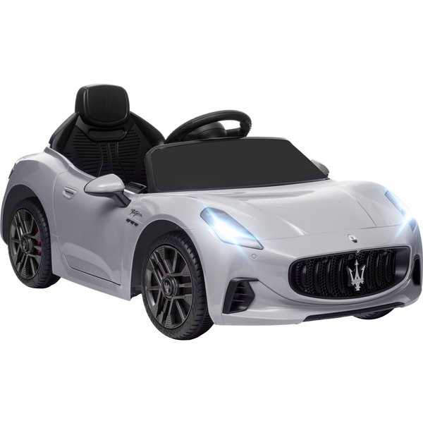 AIYAPLAY Kinder Elektroauto 12V Kinderauto mit 2,4 GHz Fernbedienung, 2 Motor, Kinderfahrzeug mit Hupe, LED, Musik, Sanftstart, Elektrofahrzeug mit Hilfsrad, für 3-5 Jahre Kinder, Grau Aosom