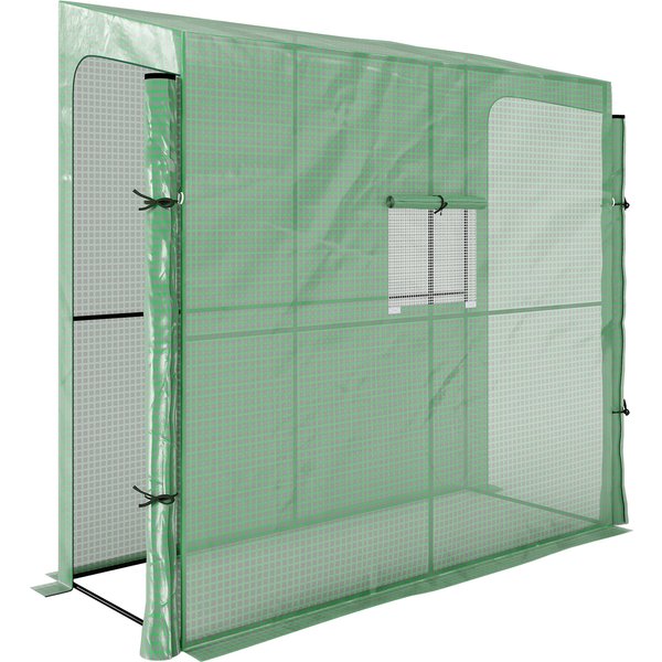 Outsunny Foliengewächshaus 2 Türen winddichtes Tomatenhaus mit Seitenfenster UV-Schutz für Garten PE grün Aosom.de