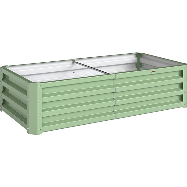 Outsunny Hochbeet aus Stahl, Wetterbeständig Pflanzbeet Frühbeet Gartenbeet Blumenkasten rostfrei Pflanzkasten Pflanzkübel 120x60x30,5 cm für Garten Balkon, Gemüsebeet für Blumen, Pflanzen, Gemüse Aosom