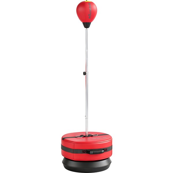 SPORTNOW Boxsack mit Standfuß, 125-145 cm höhenverstellbares Box-Set mit Beschwerungsbeutel, freistehender Speedball mit Handschuhen und Luftpumpe für Zuhause Aosom
