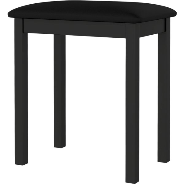 HOMCOM Klavierhocker mit Kautschukholz-Beinen, Klavierbank mit gepolsterter Sitzfläche, PU-Kunstlederbezug, 44.5x30x50 cm, Schwarz Aosom