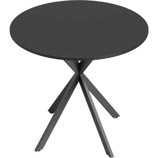 HOMCOM Runder Esstisch Ø80cm Esszimmertisch im Industriestil mit Stahlbeinen, Küchentisch für Esszimmer, Küche, Homeoffice, Schwarz Aosom