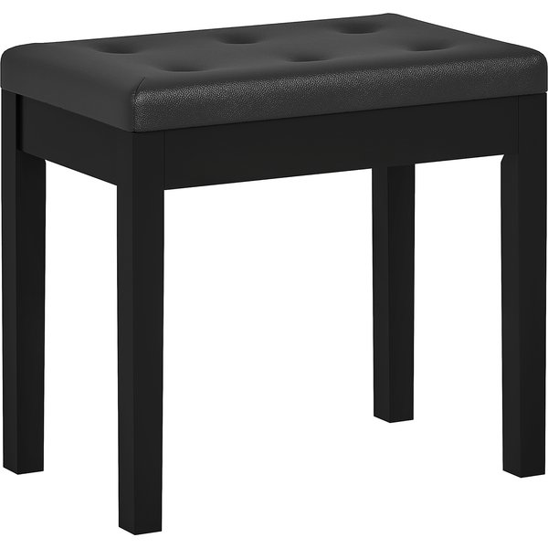 HOMCOM Klavierbank Klavierhocker mit Stauraum, Holzbeine Pianobank Kunstleder, Schwarz, 55 x 34 x 50 cm Aosom