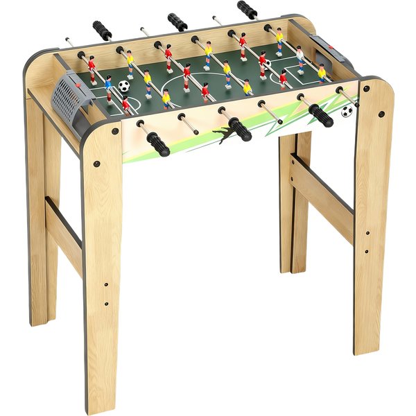 Sportnow Baby-Foot En Bois Pour Enfants Table De Baby-Foot Avec 2 Compteurs 6 Barres 18 Joueurs 75X66X75 Cm Naturel-image