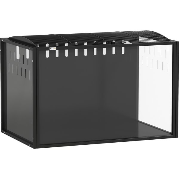 PawHut Cage à Hamster GéAnte Habitat Pour Rongeur En Acier Et Acrylique Transparent Vue Panoramique 81 X 51 X 53 Cm Noir-image