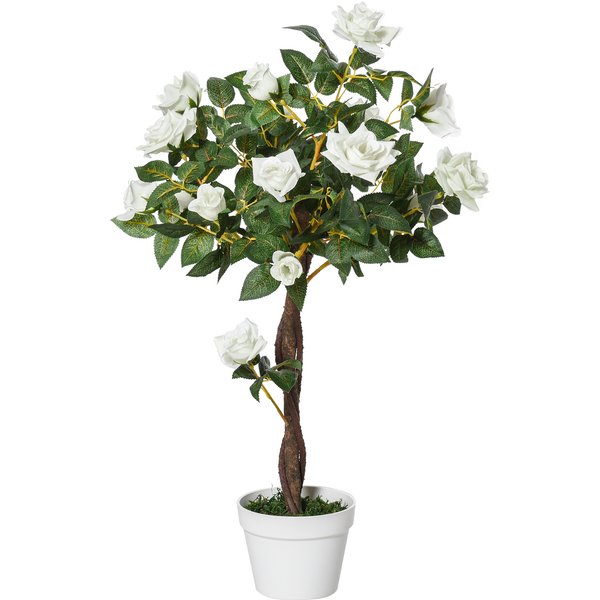 Outsunny Arbre Artificiel, Plante Artificielle Dans Pot En Ciment, Plante Artificielle-image