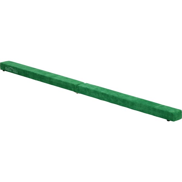 Homcom Poutre De Gymnastique Pliable 210 Cm AntidéRapant, Poutre Gymnastique Pour EntraîNement à L'éQuilibre, Vert-image