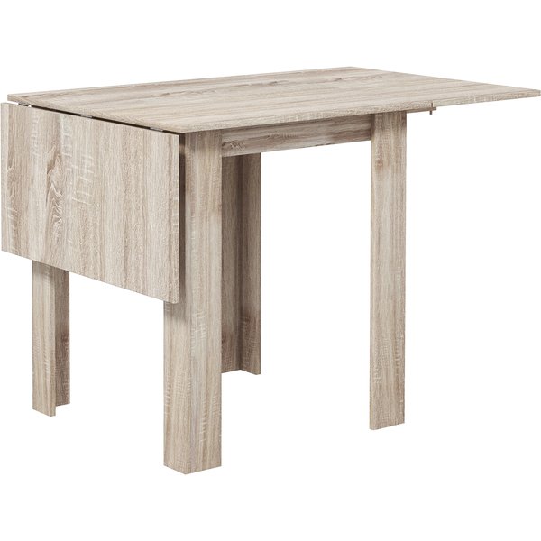 HOMCOM Folding Kitchen Table, Extendable Kitchen Table for Small Space, Drop Leaf Dining Table for 2-4 People, Oak Aosom UK