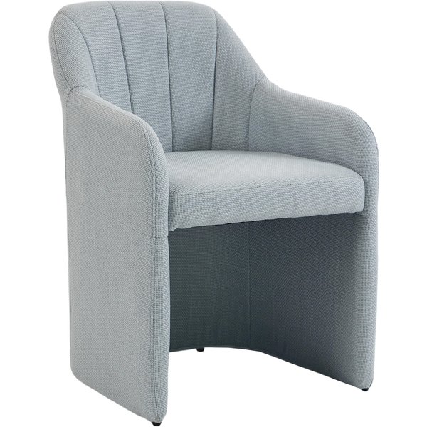 HOMCOM Moderner Komfort-Beistellsessel in Leinenoptik, Lesesessel mit dickem Sitzkissen, integrierte Armlehnen, offene Basis, kleiner Sitz für Wohnzimmer, Esszimmer, Grau Aosom