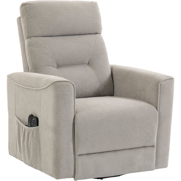 Homcom Fauteuil Releveur ÉLectrique Massage Vibration Et Chaleur, Fauteuil Relax ÉLectrique, Dossier Inclinable, Chenille, Gris-image