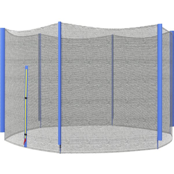 SPORTNOW Trampoline Net Replacement for 8ft Round Trampoline with 6 Straight Poles, Weather-Resistant Trampoline Netting Replacement with Zipped Entrance, Poles Not Included, Blue
