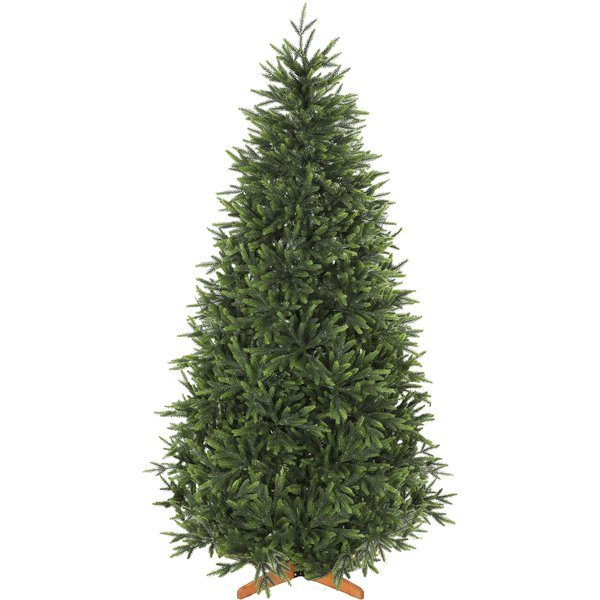 Homcom Sapin De NoëL Artificiel 210 Cm Nordmann, 1008 Pointes De Branches ArticuléEs RéAlistes En Pe, Support En Bois, Vert-image
