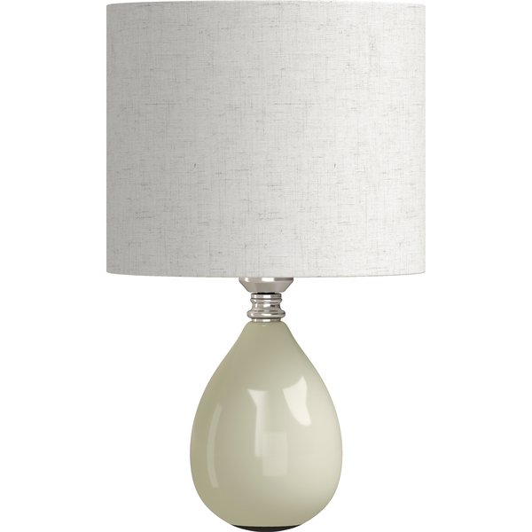HOMCOM Tischlampe Tischleuchte, Vintage Nachttischlampe Schreibtischlampe mit Keramiksockel, Leinenschirm Kabel, Leselampe mit E27 Fassung, für Schlafzimmer Wohnzimmer, Cremeweiß Aosom