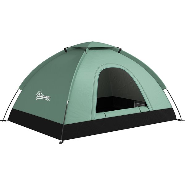 Outsunny Kuppelzelt für 2 Personen leicht, stabil wasserdicht Familienzelt mit Tür&Fenster Packtasche, Haken, Campingzelt mit 2000mm Wassersäule Zelt für Camping Reise Trekking Garten Aosom
