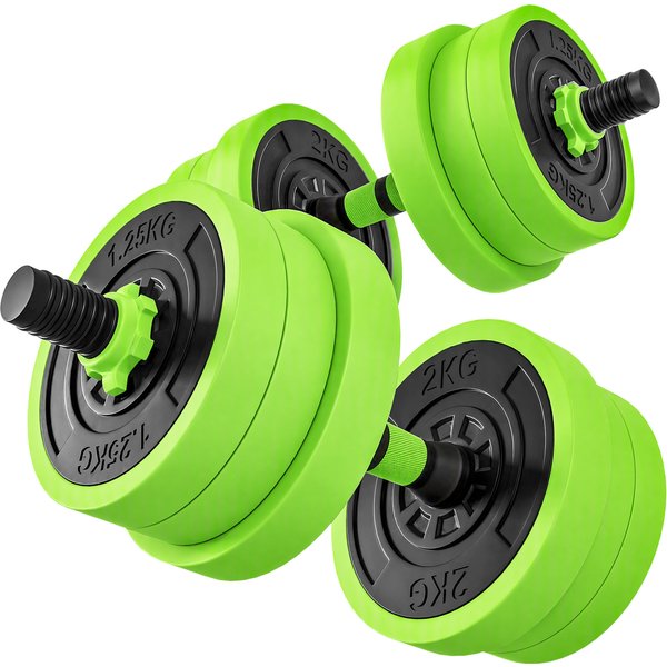 SPORTNOW 4-in-1 Adjustable Weight Dumbbells Set, Used as Barbell, Kettlebell, Push up Stand, Free Weights Set for Home Gym Training, 20KG Aosom UK