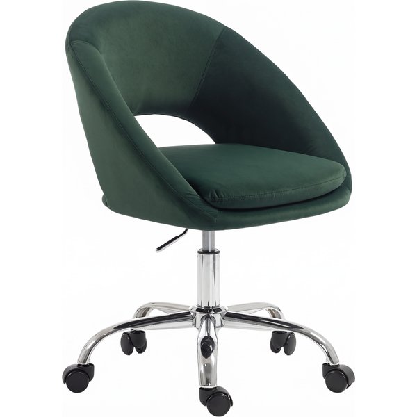 HOMCOM Velvet Desk Chair, Modern Office Chair with Height-Adjustable, Wheels, for Home Study Bedroom, Dark Green | Aosom Ireland
