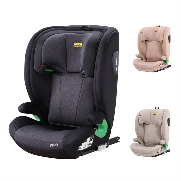 Safe Highback Car Booster Seat with 10-Position Adjustable Headrest, Portable Travel Booster Chair with i-Size R129 Protection, 44L x 46W x 80H cm, Black Aosom UK