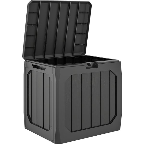 Outsunny Coffre De Rangement Exterieur 121L, Coffre De Jardin Avec PoignéEs, Conteneur éTanche, 56 X 45 X 53 Cm, Noir-image