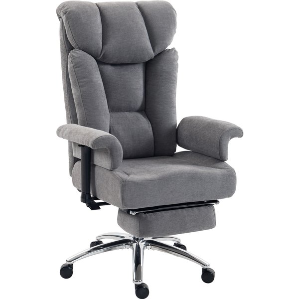 HOMCOM Big and Tall Office Chair, 250 kg Heavy Duty Executive Desk Chair with Adjustable Armrests and High Back, Dark Grey