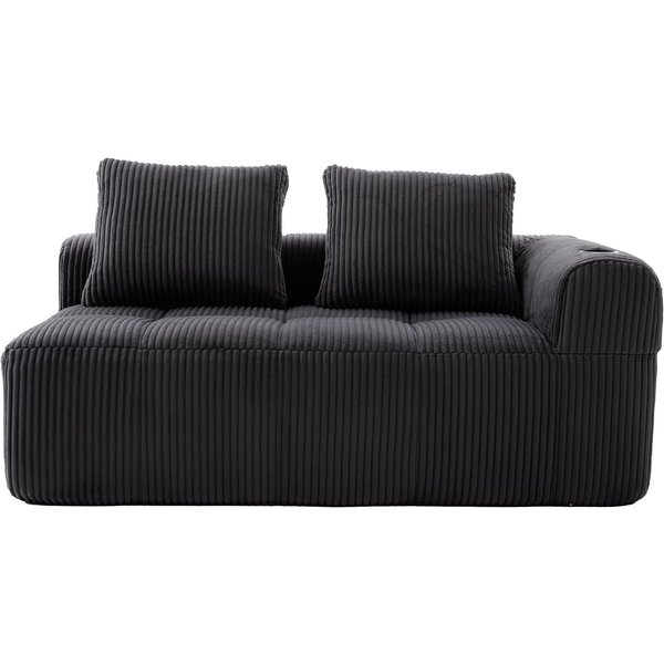 Bequemes Cordsofa mit zwei Sitzern,Dunkelgrau Aosom.de