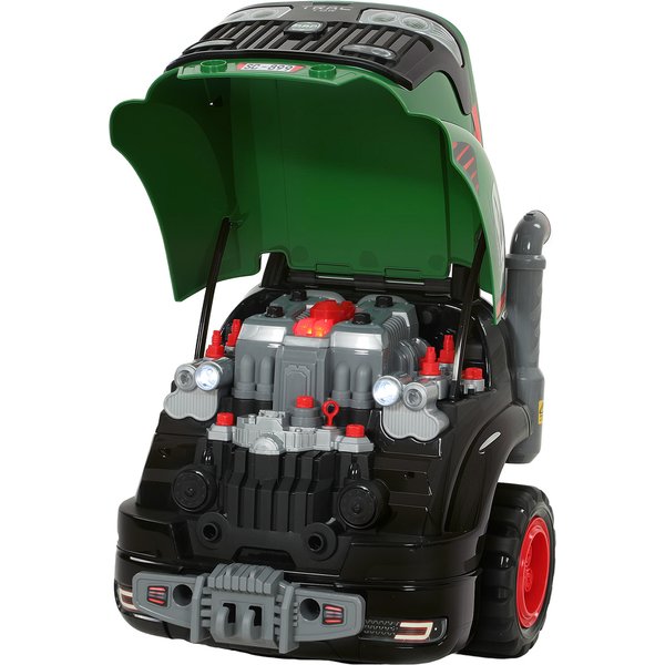 AIYAPLAY Motorspielzeug Kinder 60-teilig Autoreparaturset mit abnehmbaren Teilen, Lichtern Sprühnebel Geräuschen, Lenkrad und Hupe, Mechaniker-Werkstattset für Kinder 3-6 Jahre, Grün Aosom